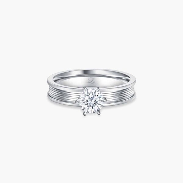 Promise (Slim) Diamond Engagement Ring in White Gold in 6 prongs