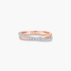 LVC Desirio Duet Wedding Ring for Women in Rose Gold and a Band of Diamonds