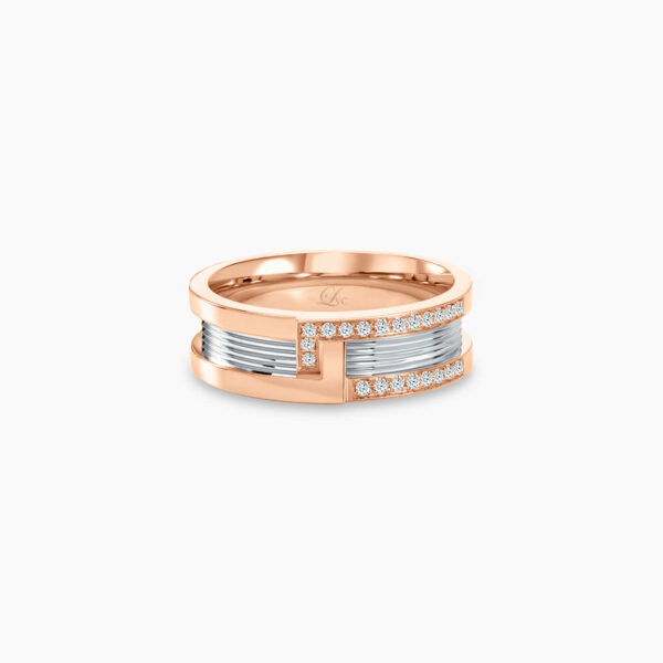 LVC PROMISE INTERLOCKING WEDDING BAND IN ROSE GOLD WITH DIAMONDS a wedding band for women in rose gold with 21 diamonds 钻石 戒指 cincin diamond