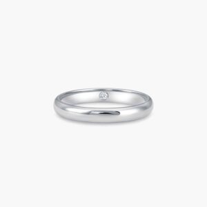 LVC Eterno Wedding Band in White Gold with an Inner Diamond Men's Rings