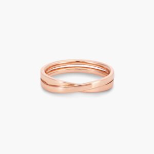 LVC Desirio Cross Wedding Band for men in Rose Gold with Glossy Finish