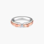 LVC Noeud Cherry Women's Wedding Ring in Rose Gold with Diamonds