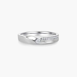 LVC Desirio Passion Women's Wedding Ring in White Gold with a Center Diamond Inlay
