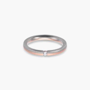 LVC Soleil Mirage Women's Wedding Ring & Wedding Band in White and Rose Gold with Diamonds