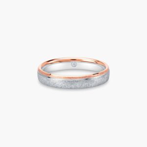 LVC Soleil Wedding Ring for men in White and Rose gold with an Inner Diamond
