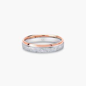 LVC Soleil Women's Wedding Ring & Wedding Band in Dual Matte and Glossy Finish with Diamond
