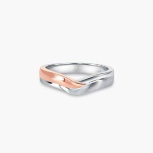 LVC Perfection Hope Wedding Band for men in White and Rose Gold