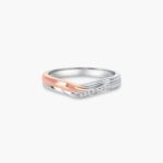 LVC Perfection Hope Wedding Band for women in White and Rose Gold with Diamonds