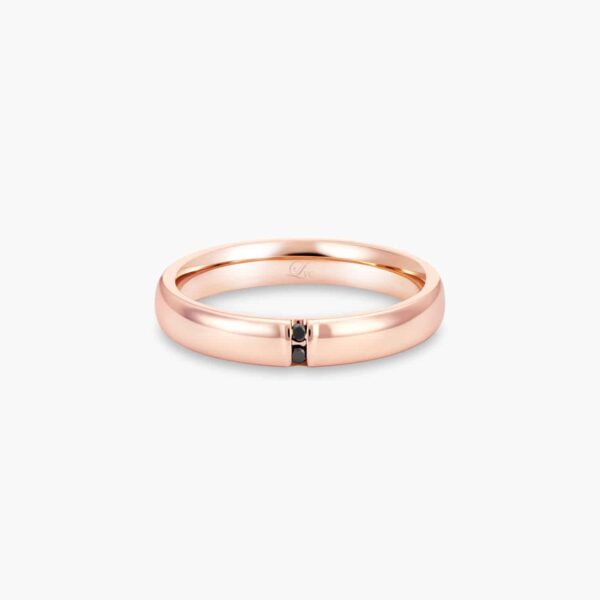 LVC ETERNO WEDDING BAND IN ROSE GOLD WITH STUNNING BLACK DIAMONDS INLAY a wedding band for men in rose gold with 2 black diamonds 钻石 戒指 cincin diamond