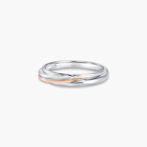 LVC Perfection Grace Men's Wedding Band in White and Rose Gold