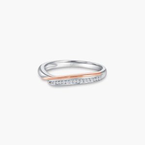 LVC Perfection Grace Wedding Band for women in White and Rose Gold with Diamonds