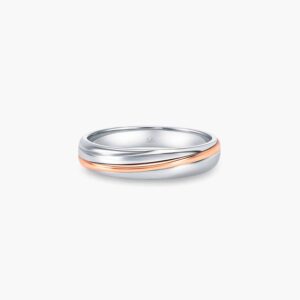 LVC Desirio Allure Men's Wedding Ring in White and Rose Gold with an Inner Diamond