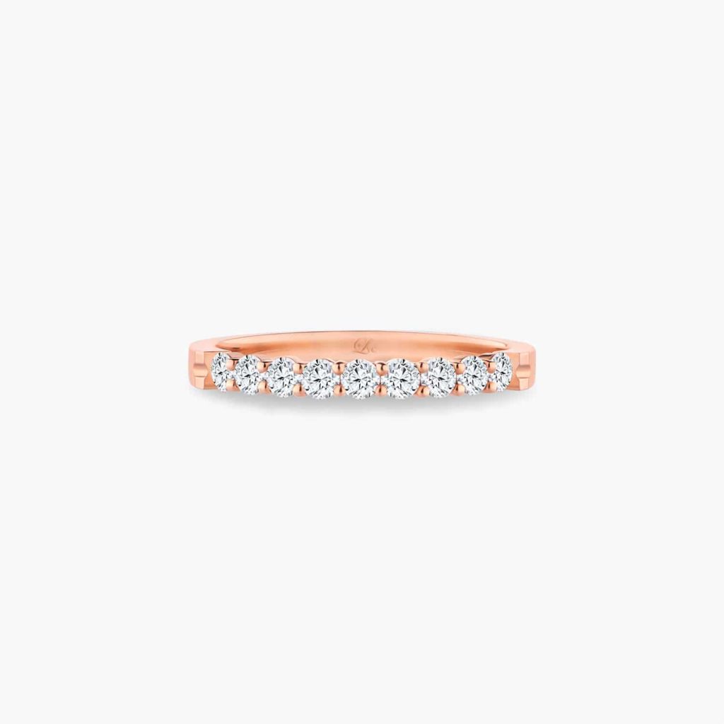 LVC ETERNO HARMONY WEDDING BAND IN ROSE GOLD WITH DIAMONDS a wedding band for women in rose gold with 9 diamonds 钻石 戒指 cincin diamond