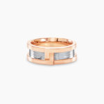 LVC Promise Interlocking Men's Wedding Ring in Rose Gold