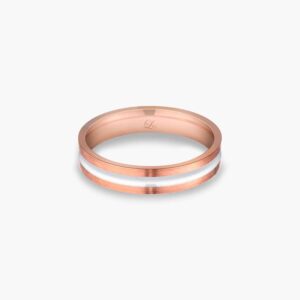 LVC Desirio Barrel Men's Wedding Ring in Rose Gold