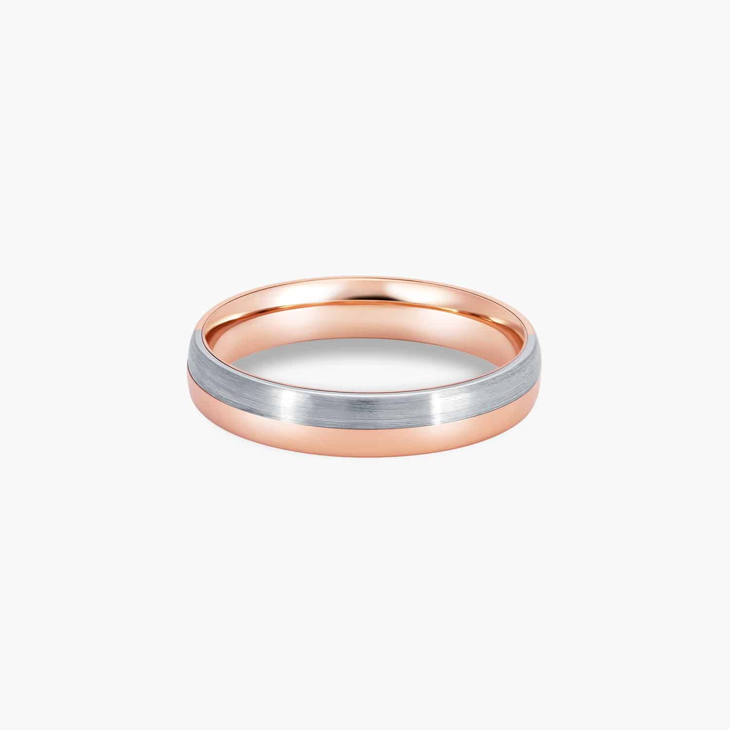 LVC Desirio Dawn Wedding Ring for Men in White and Rose Gold