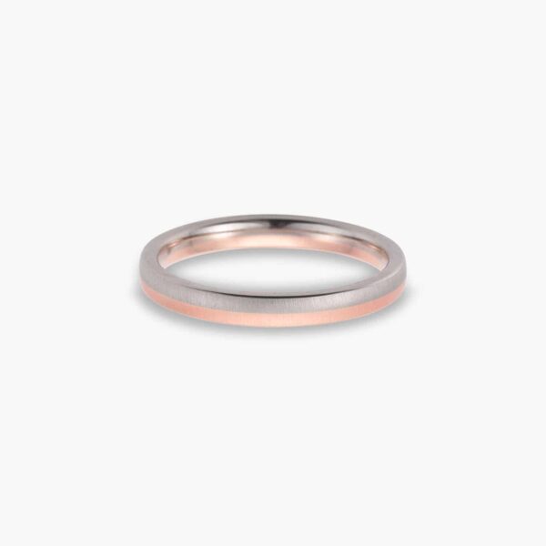 LVC SOLEIL MIRAGE WEDDING BAND IN DUAL GOLD TONES a wedding band for men in white gold and rose gold