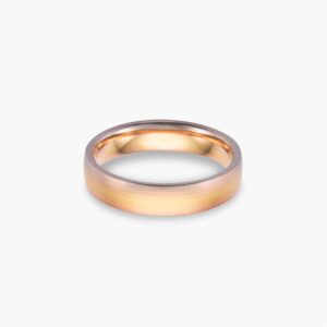 LVC Soleil Aurora Men's Wedding Ring in Three Gold Tones with Satin Finish