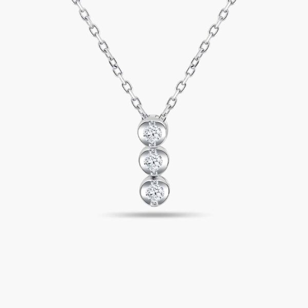 LVC Charmes Trilogy Diamond Necklace made with 14K White Gold