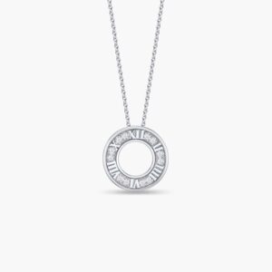 LVC Joie Centuries Diamond Pendant in 18k White Gold. Pair with 10K White Gold Necklace Chain