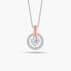 LVC Joie Diamond Pendant "II" in 18k white gold & rose gold. Pair with 10K White Gold necklace chain. 2nd year anniversary gift