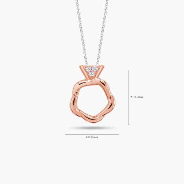 LVC Charmes Rose Mini Ring 18k rose gold Diamond Pendant with 3 diamonds. Comes with a 10K White Gold chain