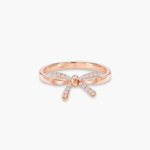 LVC Noeud Joie Women's Wedding Ring in Rose Gold with Diamonds