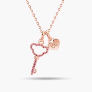 LVC Teddy Bear My Companion 925 Sterling Silver Necklace plated in rose gold