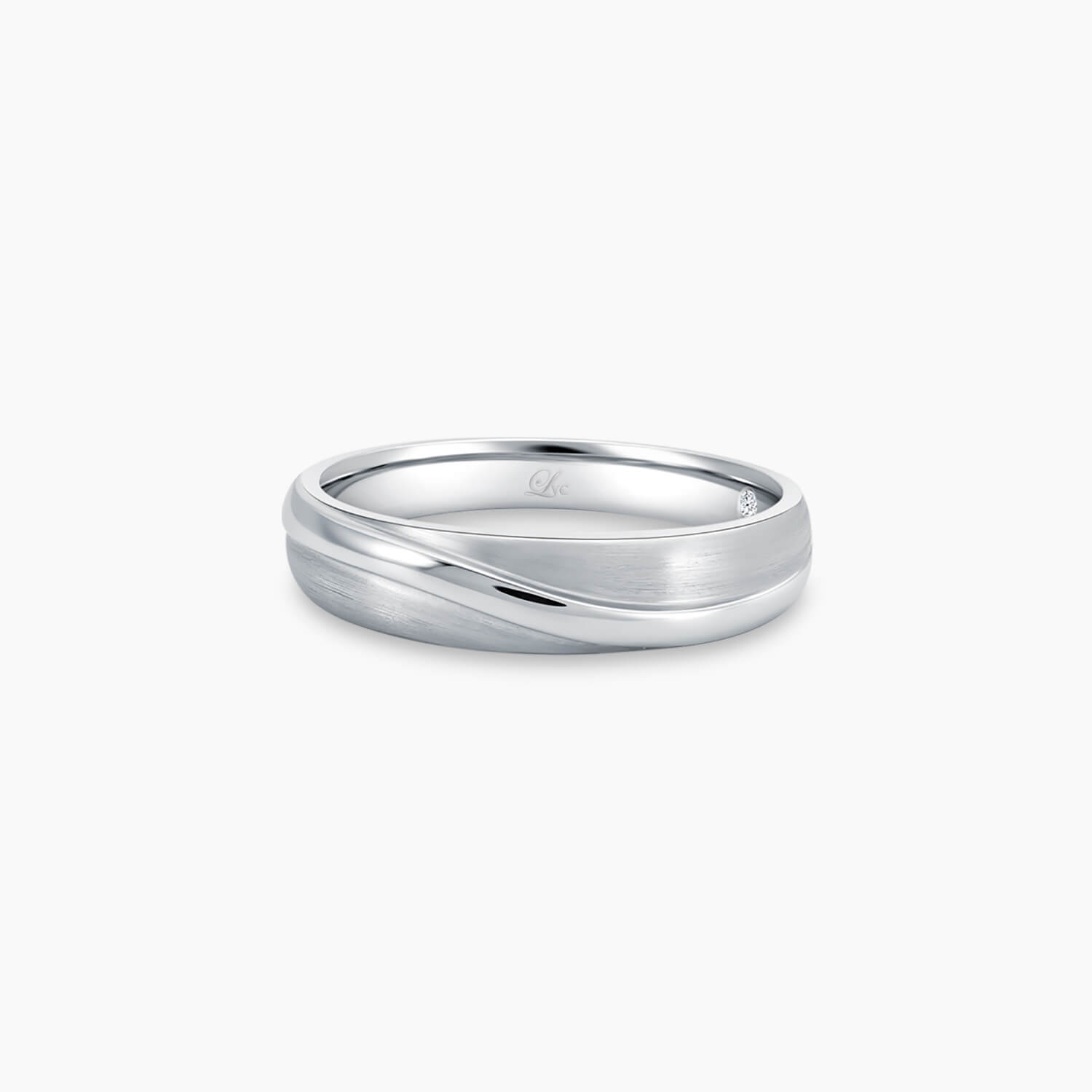 idea hadiah hantaran kahwin untuk lelaki cincin LVC Purete Classic Wedding Band in Platinum with Glossy Finish