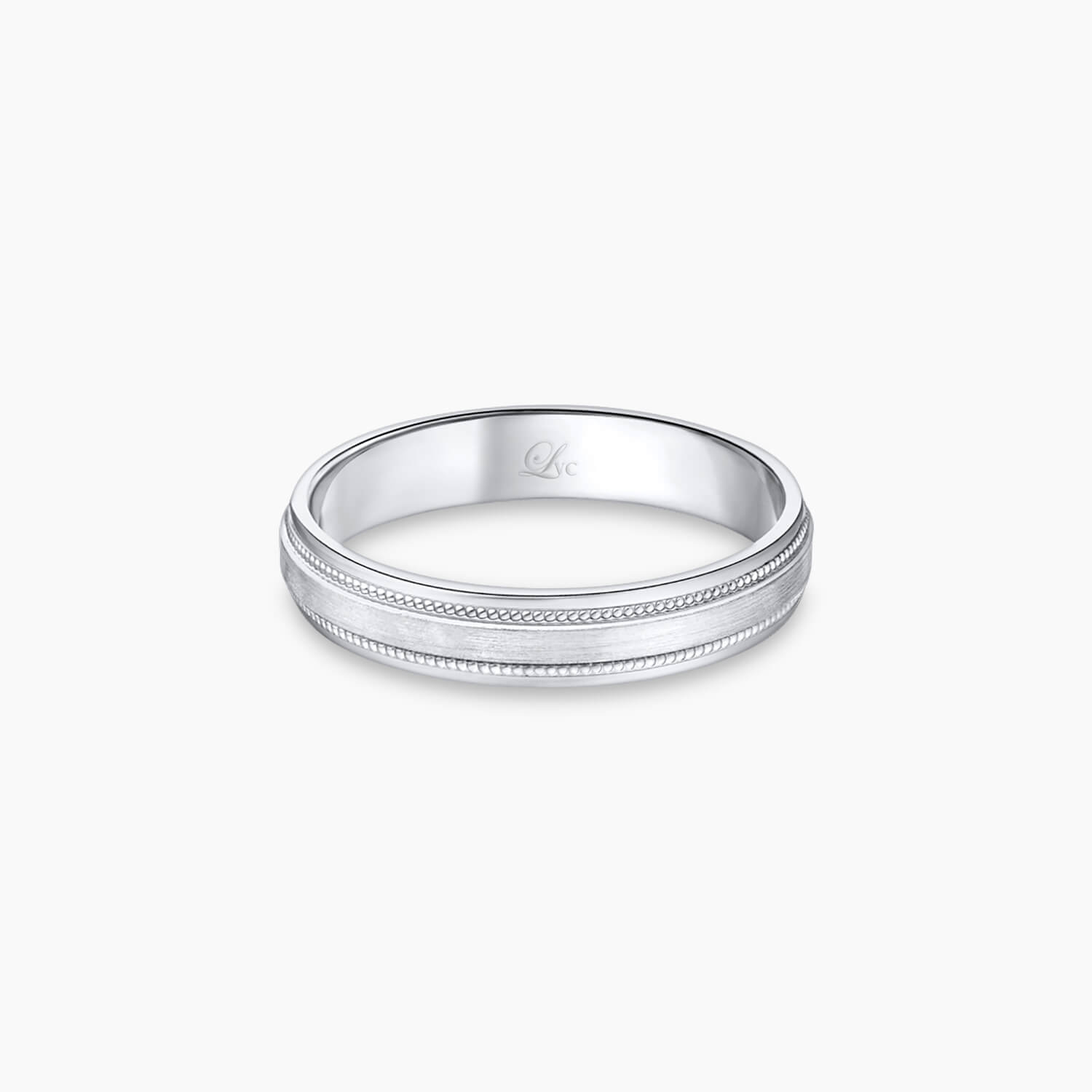 idea hadiah hantaran kahwin untuk lelaki cincin LVC Purete Wedding Band in Platinum with Milgrain Design