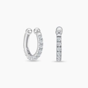 LVC Diamond Cosmo Hoop Ear Cuff 925 Silver Plated in Silver