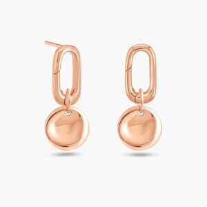 LVC Carla Ovale Vintage Round Earring made of 925 Sterling Silver Jewellery Plated in Rose Gold