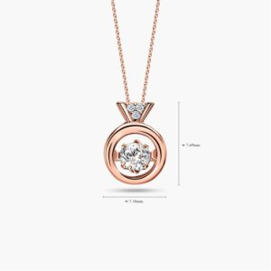 LVC Charmes Dazzling Mini Ring Diamond Pendant made in 14K Rose Gold & 4 Diamonds 0.04 carat. Comes with 10K Rose Gold chain