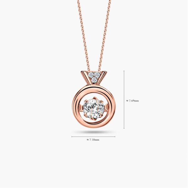LVC Charmes Dazzling Mini Ring Diamond Pendant made in 14K Rose Gold & 4 Diamonds 0.04 carat. Comes with 10K Rose Gold chain