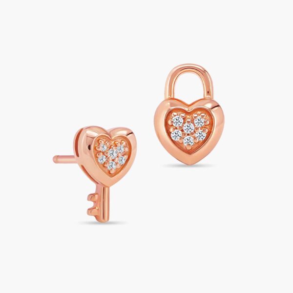 LVC Cheri Locket Diamond Earrings in 18k Rose Gold