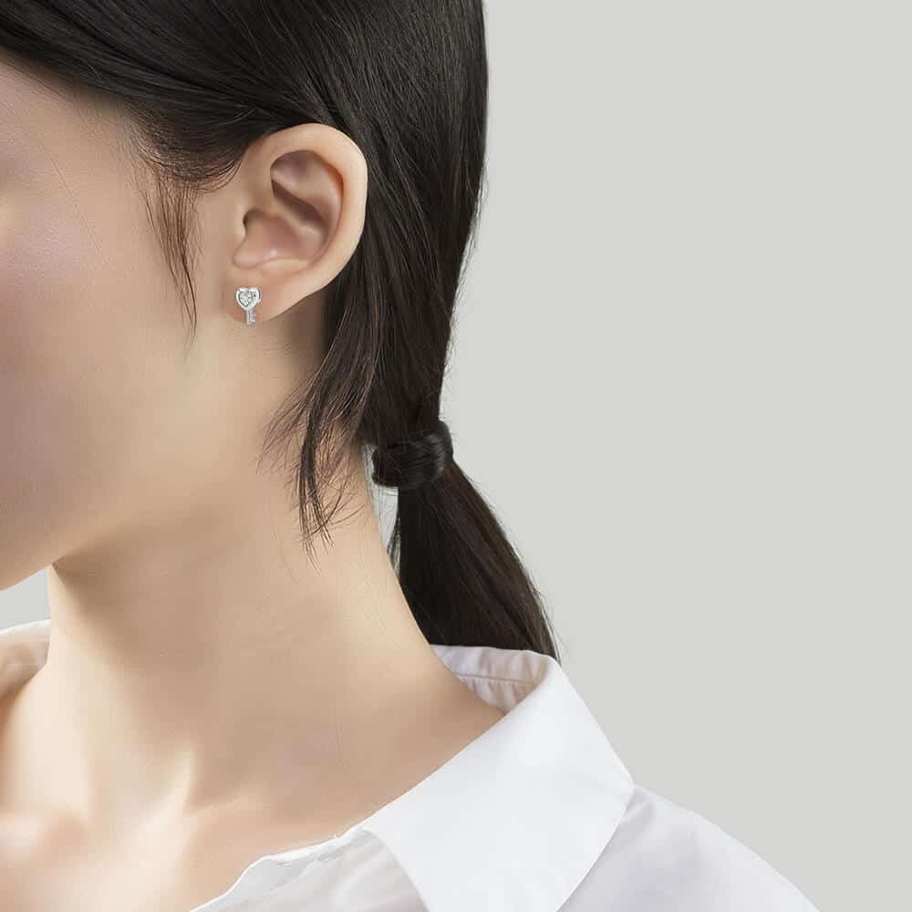 LVC Cheri Locket Diamond Earrings in 18k White Gold