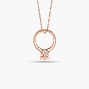 LVC Charmes Elegance Mini Ring Diamond Pendant In 14k Rose Gold