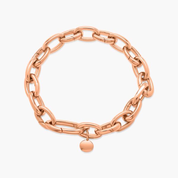LVC Carla Classic Chain Link Bracelet made of 925 Sterling Silver Jewellery Plated in Rose Gold
