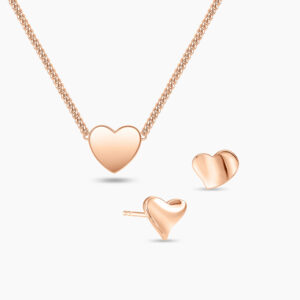 LVC Classic Amare Necklace & Earrings Set made in 925 Sterling Silver plated rose gold
