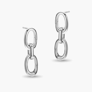 LVC Carla Ovale Chain Link Extension Earrings 925 Sterling Silver