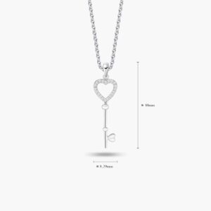 LVC Cheri Heart Key 10k white gold Diamond Pendant