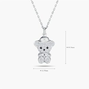 LVC Teddy Bear Lovable 925 Sterling Silver Plated Necklace