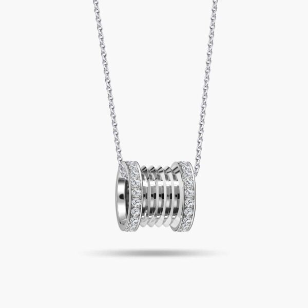 LvcPromise Signature Large Diamond Pendant made in 18K White Gold & 44 paved Diamonds. Comes with a 10K White Gold Chain.