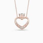 LVC Charmes Open Heart Mini Ring 14k rose gold Diamond Pendant