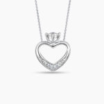 LVC Charmes Open Heart Mini Ring 14k white gold Diamond Pendant