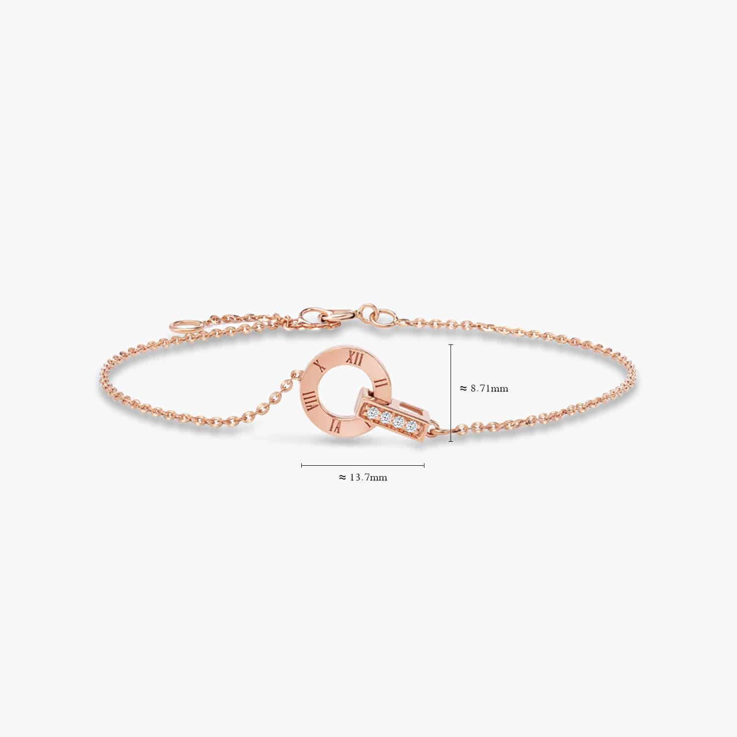 LVC BRACELETS JOIE measurements of the classic piece of love and co with four diamonds in 18k rose gold pendant