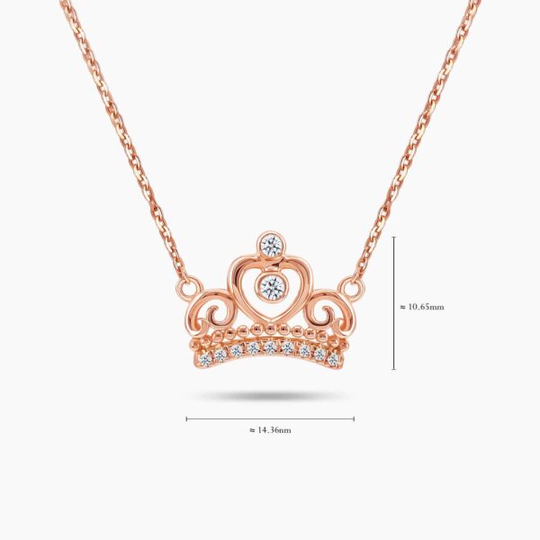 LVC Charmes Crown Necklace in 18k Rose Gold with 11 Diamonds