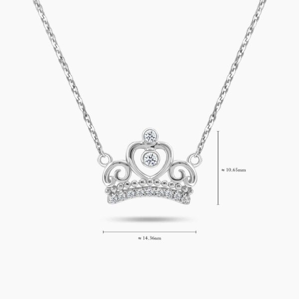 LVC Charmes Crown Necklace made in 18k White Gold with 11 Diamonds
