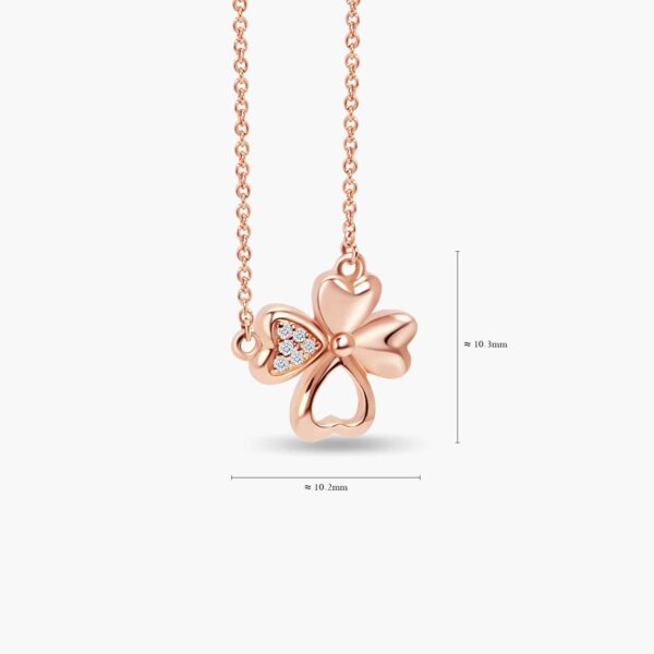 LVC Charmes Clover Diamond Necklace in 18k Rose Gold