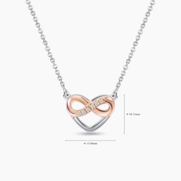 LVC Destiny Forever Love Diamond Necklace in 18k White and Rose Gold & 6 Diamonds